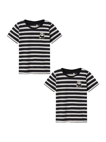 name it T-Shirt 2er-Set Print Design Rundhals Kurzarm in Schwarz-2