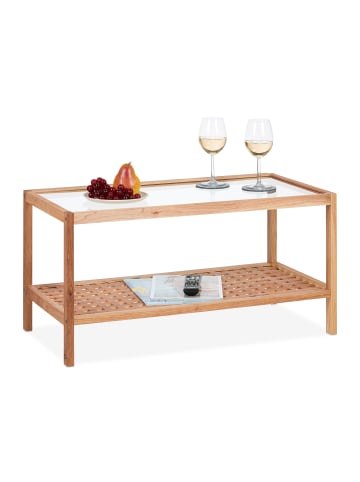 relaxdays Beistelltisch in Natur - (B)80 x (H)40 x (T)40 cm