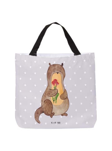 Mr. & Mrs. Panda Damen Schultertasche Otter Blumenstrauß ohne Sp... in Grau Pastell