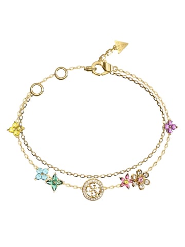Guess Damen-Armband Flowers Bunt/Goldfarben