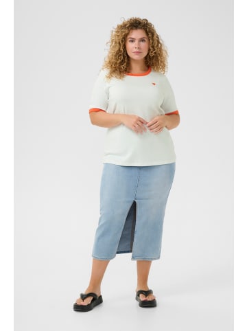 KAFFE curve T-shirt KCliana Regular fit in Chalk/Granadine Heart