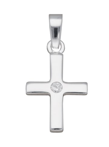 Adeliás 925 Silber Kreuz Anhänger mit Zirkonia in silber