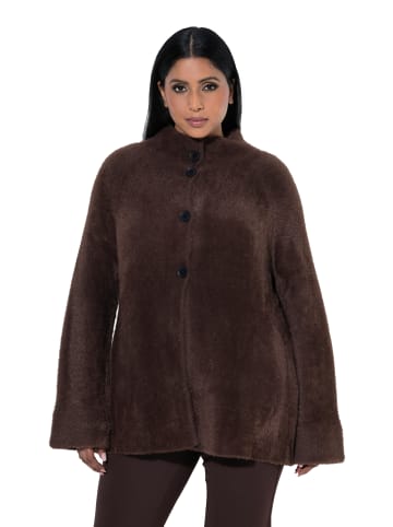 Ulla Popken Strickjacke in mahagoni
