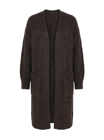 Ulla Popken Strickjacke in mahagoni