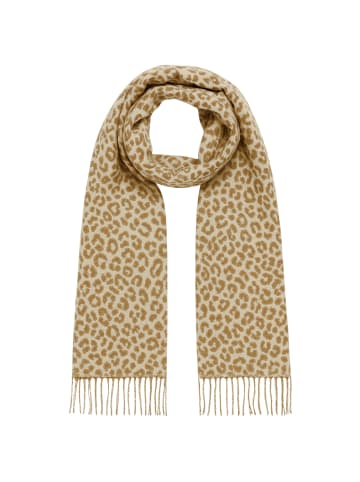 Faera Schal mit Leopardenmuster und Fransen weich in Camel