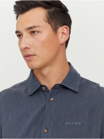 MAZINE Hemd Leland Linen Shirt in ink blue