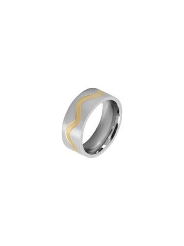 Adeliás Damen Ring aus Edelstahl in gold
