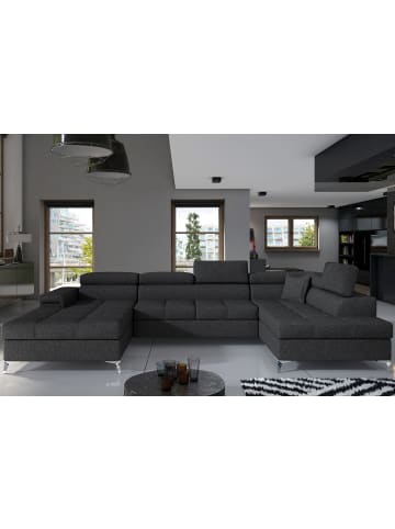 MF Design Eduard Recamiere Rechts in Anthrazit -  (L) 205 x (B) 337 x (H) 88 cm