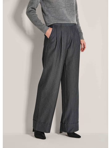 MADELEINE Nadelstreifenhose mit weitem Bein in bleigrau / melange