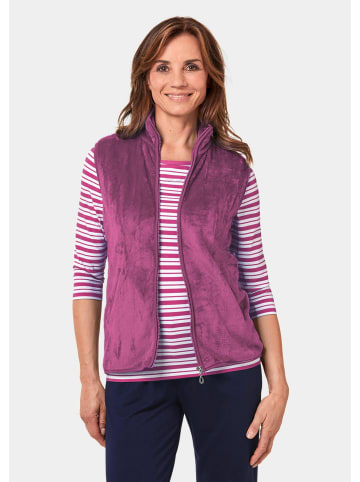GOLDNER Teddy-Weste aus flauschigen Fleece in cyclam