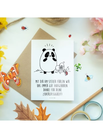 Mr. & Mrs. Panda Grußkarte Busfahrer Sicherheit mit Spruch in Weiß