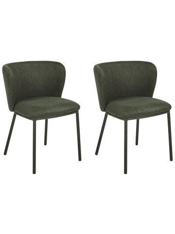 Beliani 2er-Set Esszimmerstuhl MINA in Grün/Schwarz