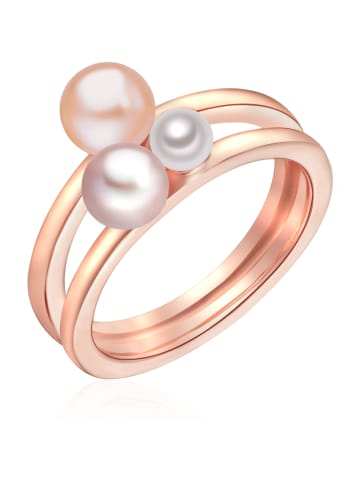 Lulu & Jane Perlen-Ring Sterling Silber Süßwasser-Zuchtperle in roségold