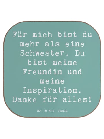 Mr. & Mrs. Panda Tischschoner Spruch Meine Schwester mit Spruch in Meeresbrise