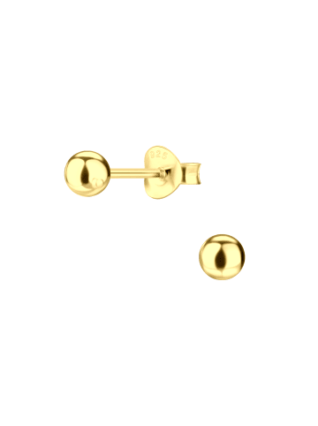 Alexander York OHRSTECKER BALL in 925 Sterling Silber I 750 Gelb-Gold Vergoldung, 2-tlg.