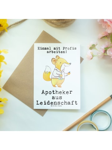 Mr. & Mrs. Panda Klappkarte Apotheker Leidenschaft mit Spruch in Weiß