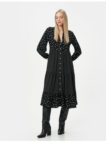 KOTON Kleid in Schwarz Gemustert