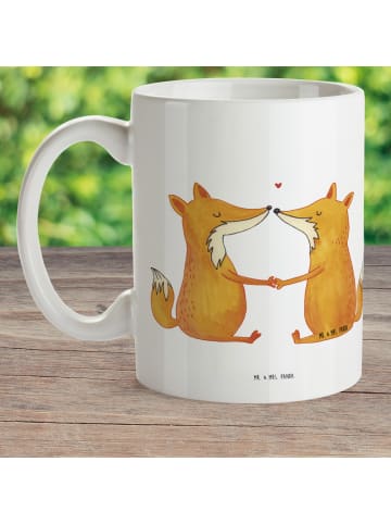 Mr. & Mrs. Panda Camping Tasse Füchse Liebe ohne Spruch in Weiß