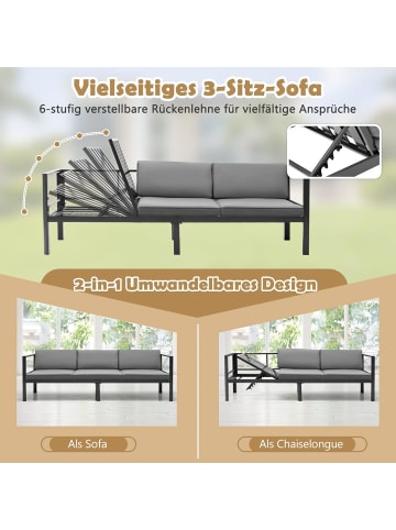 COSTWAY Lounge-Set für 4-5 Personen in Grau
