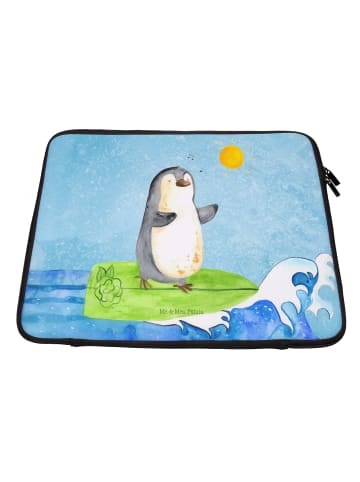 Mr. & Mrs. Panda Notebook Tasche Pinguin Surfer ohne Spruch in Eisblau