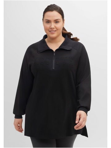 sheego Relax-Sweatshirt in schwarz
