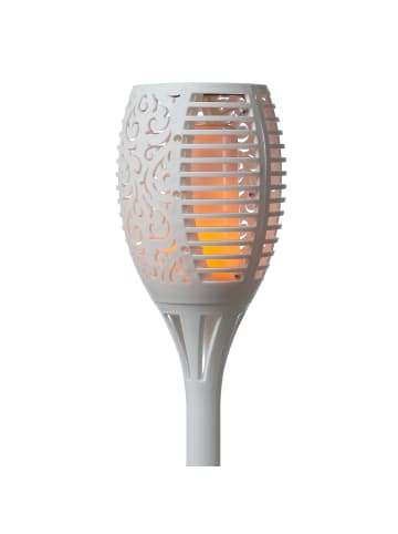 MARELIDA 4er Set LED Solar Fackel mit Flammeneffekt H: 79cm in weiß
