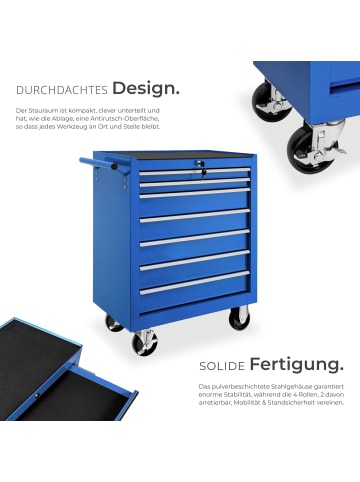 tectake Werkstattwagen, Belastbarkeit 150 kg, zentrale Sicherheitsverriegelung