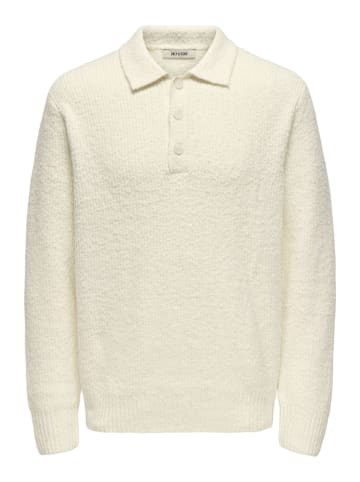 Only&Sons Pullover ONSDALE RLX LS POLO KNIT in Weiß