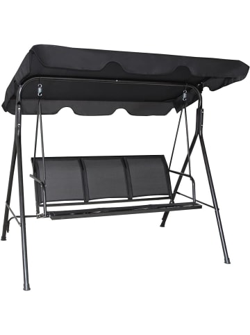 COSTWAY Hollywoodschaukel 3-Sitzer in Schwarz