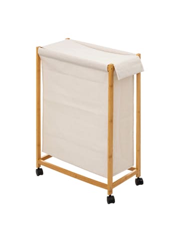 5five Simply Smart Wäschekorb auf Rollen in Beige, (B) 28 x (H) 80 x (L) 55 cm