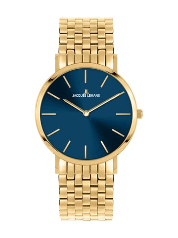 Jacques Lemans Damen-Armbanduhr Nizza Goldfarben/Dunkelblau