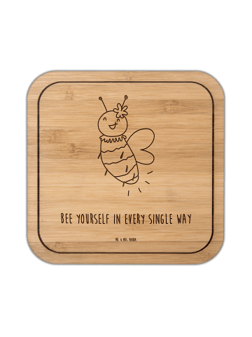 Mr. & Mrs. Panda Bierdeckel Biene Blume mit Spruch in Transparent