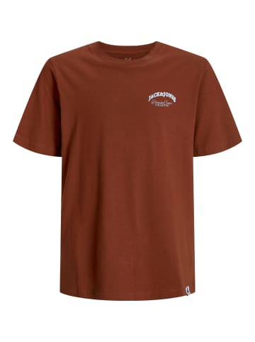 JACK & JONES Junior T-Shirt JJEBRANDES BACKP RELAXED TEE SS in burnt henna