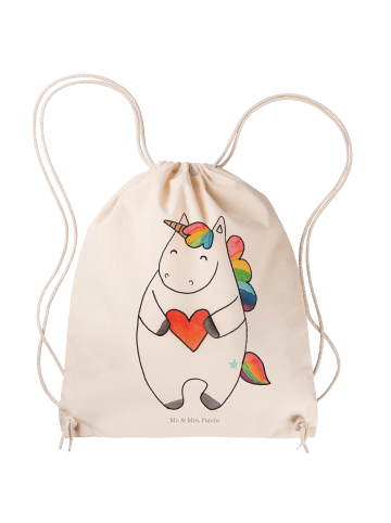 Mr. & Mrs. Panda Gym Bag Einhorn Herz ohne Spruch in Creme