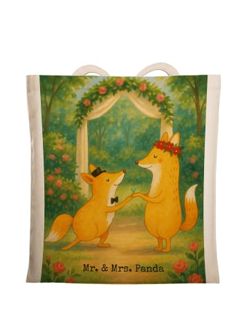 Mr. & Mrs. Panda Umhängetasche Füchse Hochzeit Design ohne Spruch in Weiß