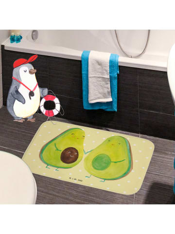 Mr. & Mrs. Panda Badematte Avocado Pärchen ohne Spruch in Gelb Pastell