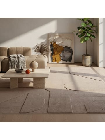 KADIMA DESIGN Teppich Kurzflor Waschbar Skandinavisch LAVAREDO Strapazierfähig in Beige
