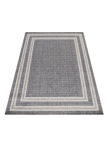 KADIMA DESIGN Teppich Outdoor Flachgewebe Bordüre Polypropylen Balkon in Grau
