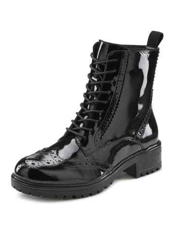 LASCANA Schnürboots in schwarz-shiny