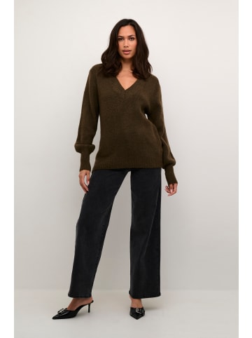 Kaffe Strickpullover KAmerana in Major Brown Melange