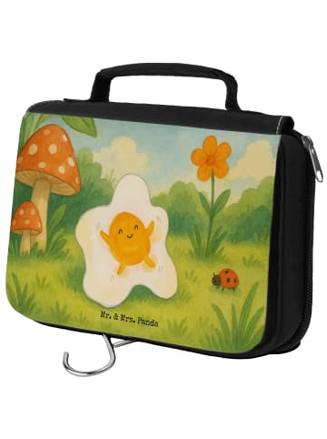 Mr. & Mrs. Panda Kosmetiktasche Spiegelei Ei Design ohne Spruch in Weiß