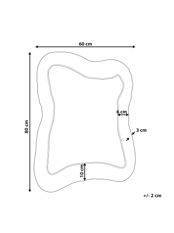 Beliani Wandspiegel PENCRAN in Rosa - (W) 60 x (H) 80 x (L) 3 cm
