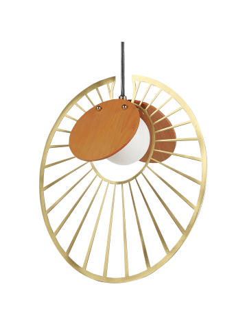 Beliani Pendelleuchten BARGO in Gold/Braun - (W) 20 x (H) 151 x (L) 10 cm