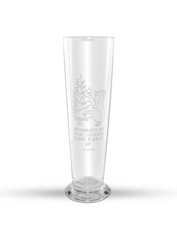 Mr. & Mrs. Panda Bierglas Pinguin Weihnachtsbaum mit Spruch in Transparent