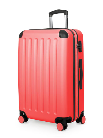 Hauptstadtkoffer Spree - Mittelgroßer Hartschalenkoffer Trolley TSA, 65cm, 4 Rollen, 74 L in Korall