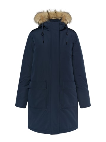 DreiMaster Damen Winterparka Mit Kunstfell in Nachtblau