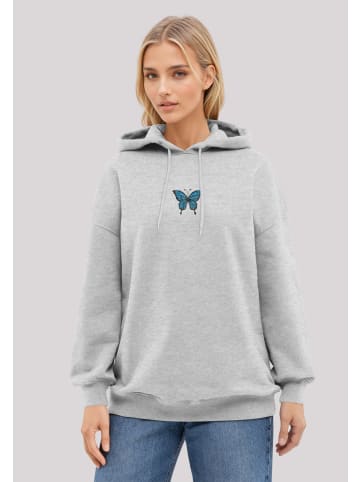 F4NT4STIC Hoodie Schmetterling bestickt in grau meliert