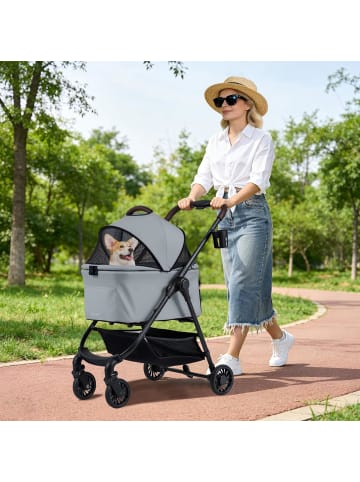 COSTWAY 3 in 1 Hundewagen in Grau