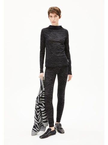 armedangels Langarmshirt Calunaa Zebraraa in schwarz anthrazit