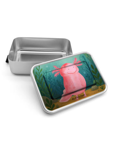 Mr. & Mrs. Panda Brotdose Axolotl Glücklich Design ohne Spruch in Weiß